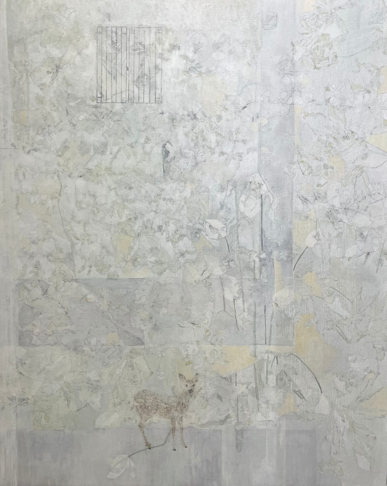 Nicola Mcmanus, White tulips and spring snow. You, from the sunroom. After Charlie