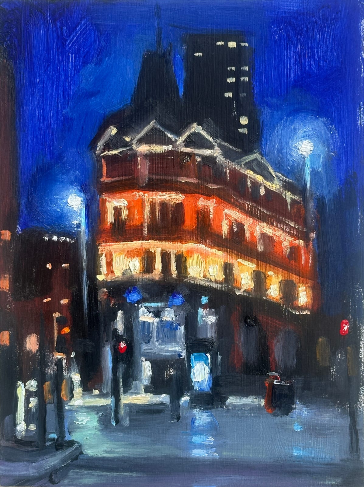 Liam Spencer, Corner House at Night, 2025