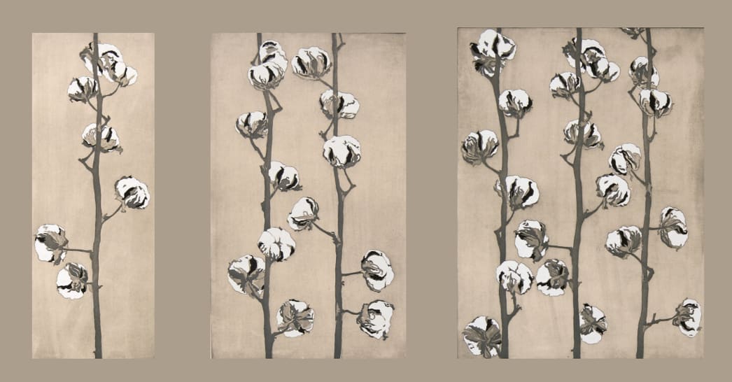 Sally Spens, 100% Cotton (Triptych)