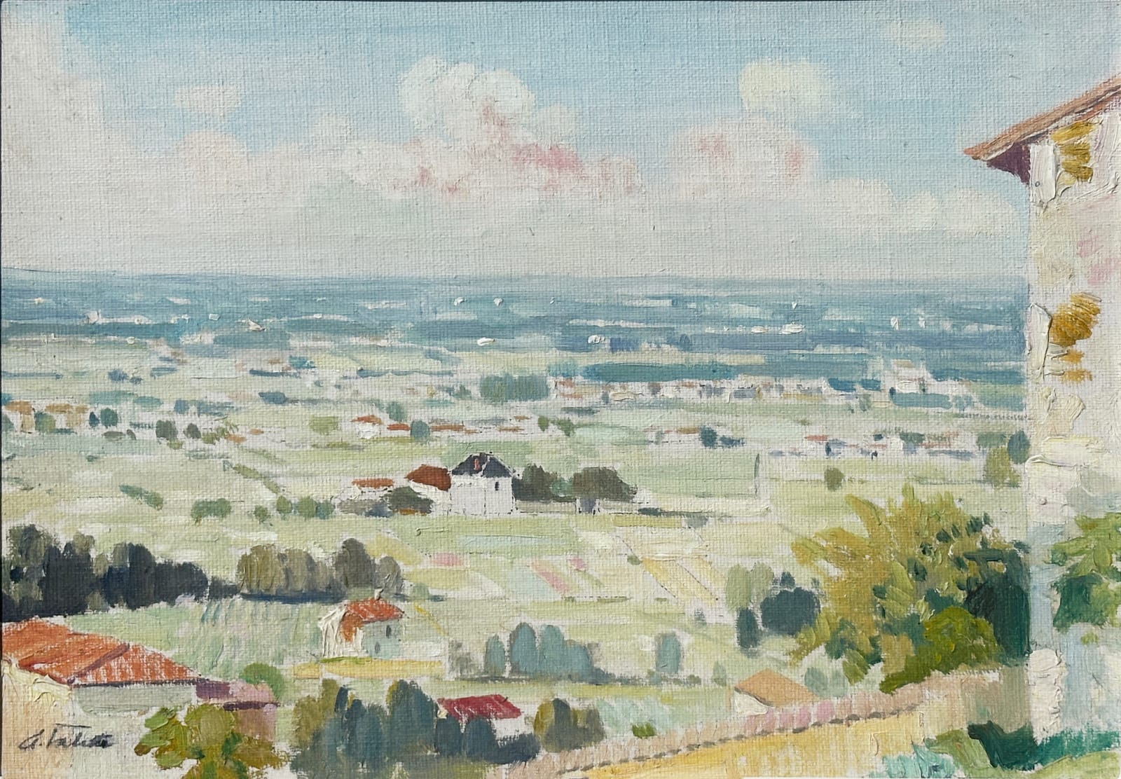 Pierre Adolphe Valette, A French Landscape (Painted En Plein Air)