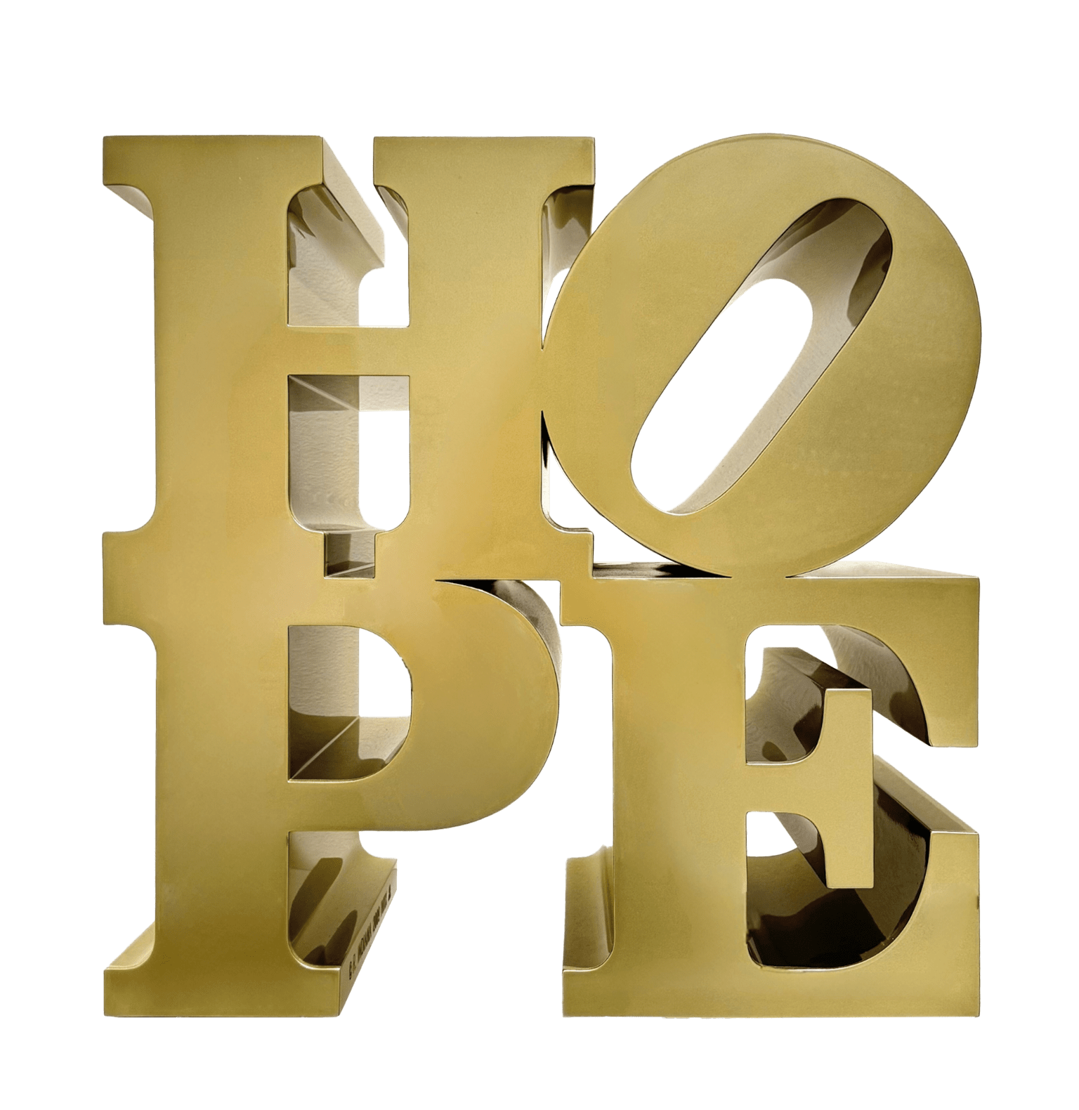 Robert Indiana, HOPE, gold, 2009