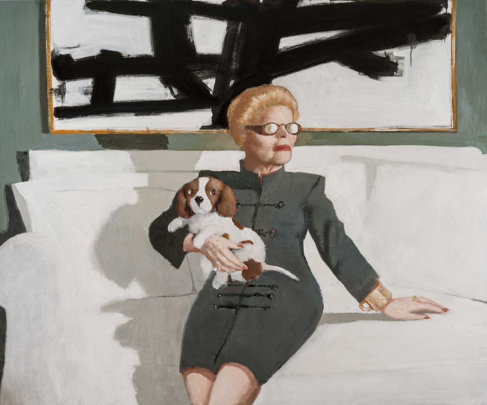 Julio Larraz, In the Green room with Winston, 2017