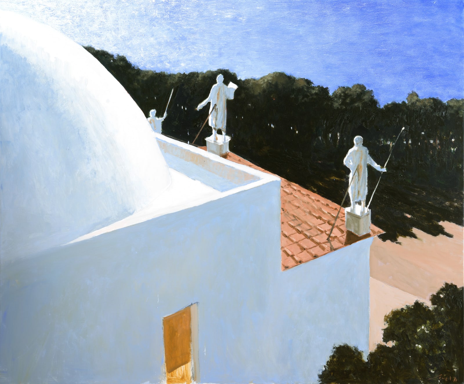 Julio Larraz, Hesiod at Work, 2020