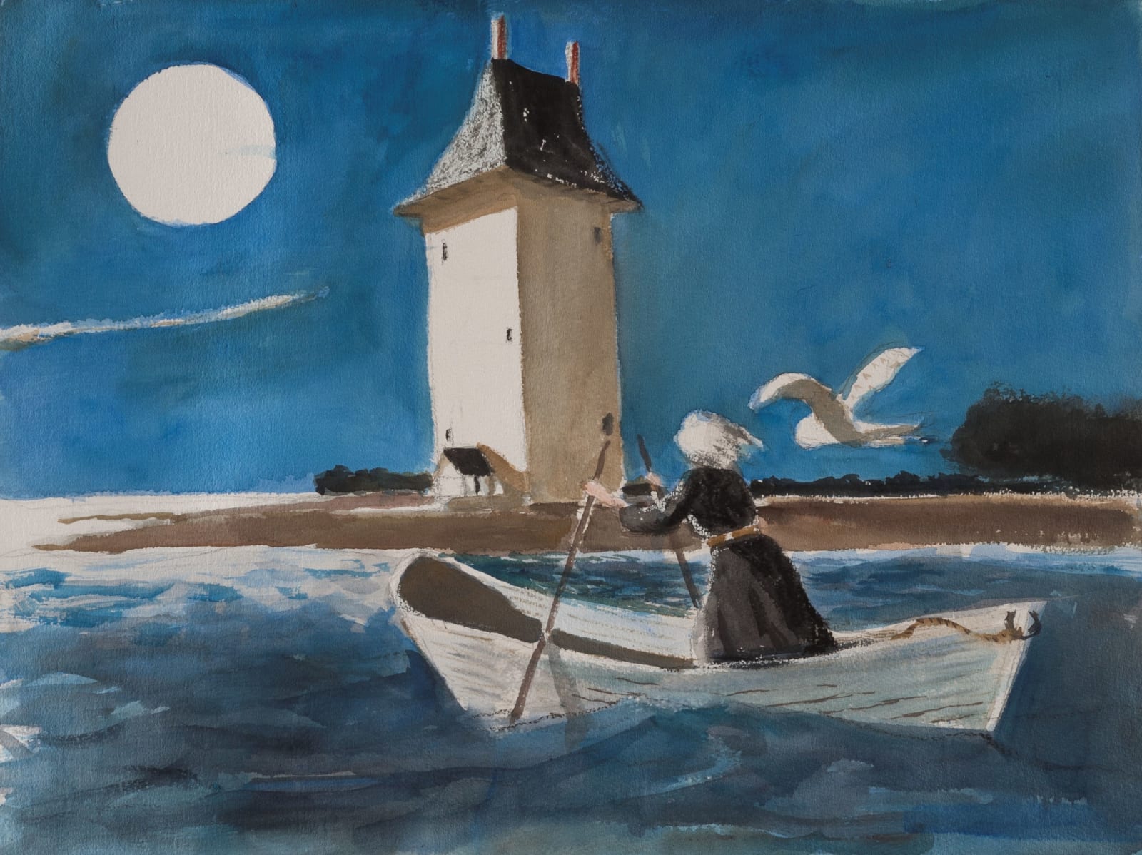 Julio Larraz, Study for Not a Day for Flying, 2017