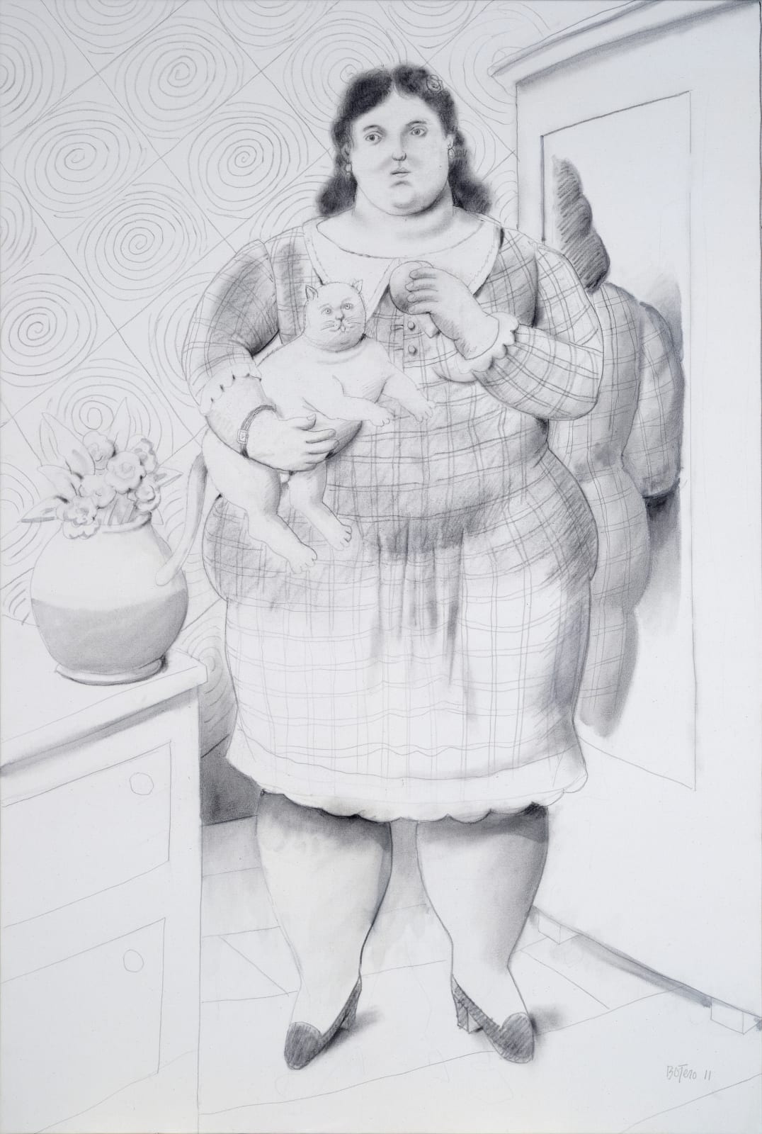 Fernando Botero, Woman with Cat, 2011