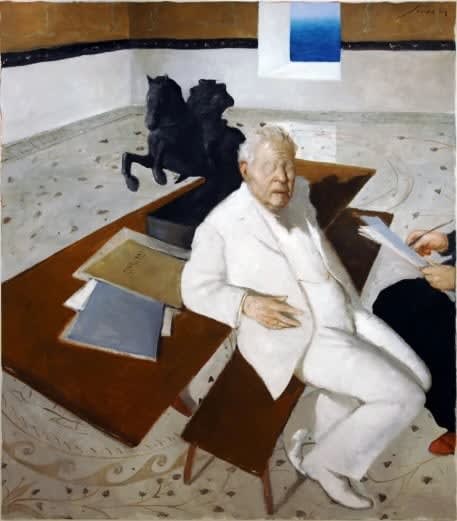 Julio Larraz, Homer at Work, 2005