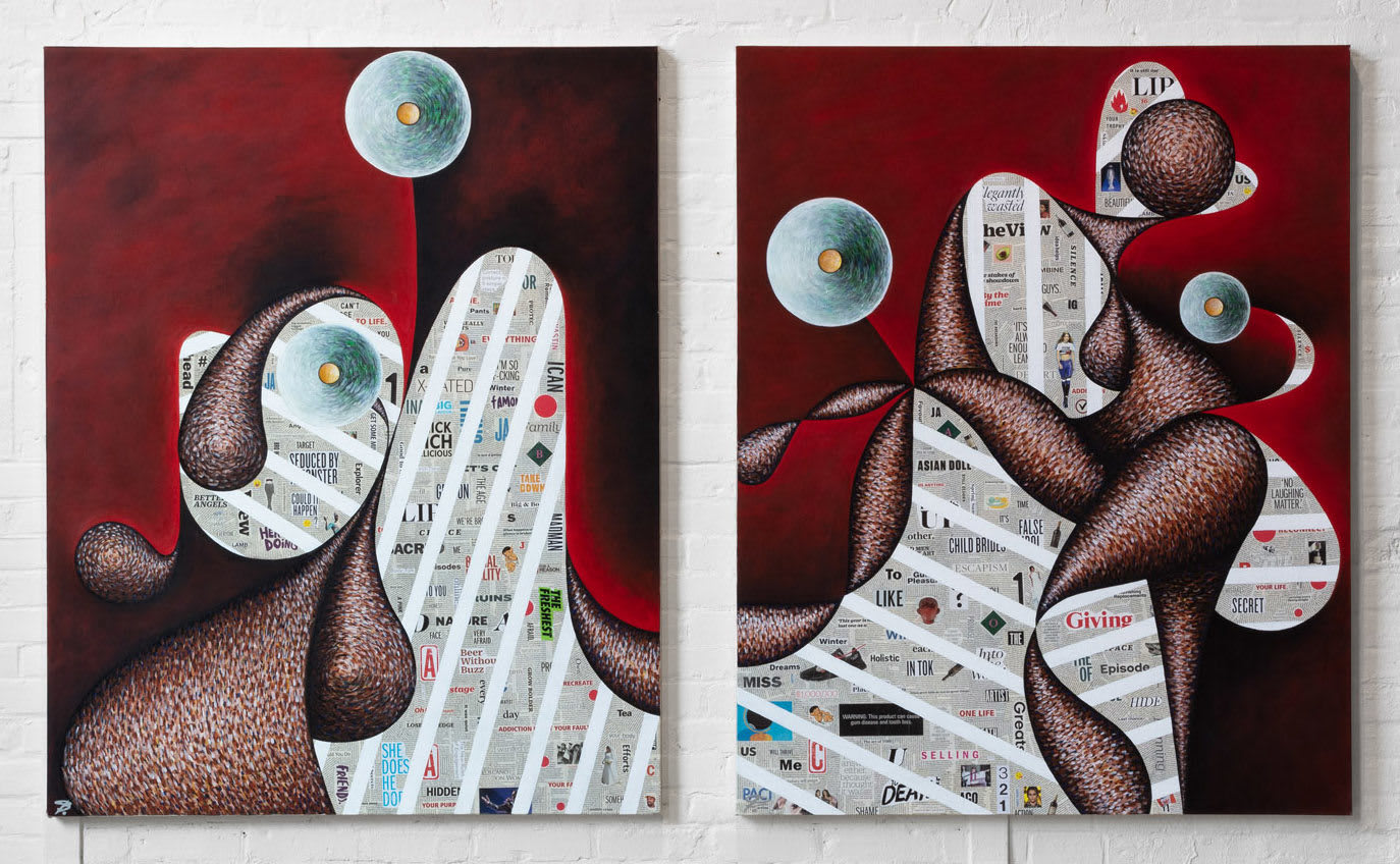 Christian Butterfield, Cheeks, Diptych, 2019