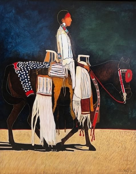 Kevin Red Star, Crow Indian Girl on Young Parade Pony