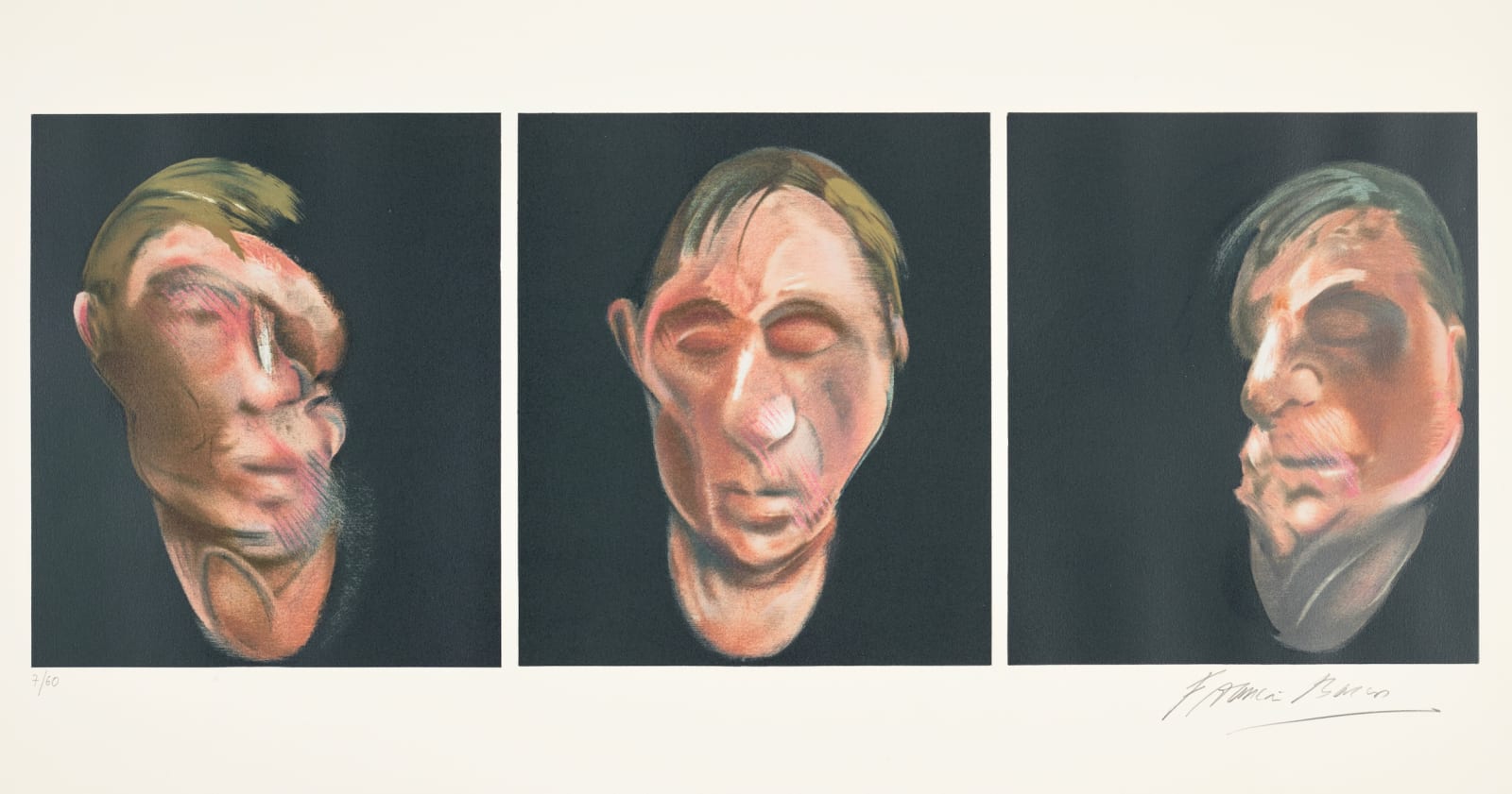 Francis Bacon, Trois études pour un autoportrait (after, Three Studies for a Self-Portrait 1983), 1990