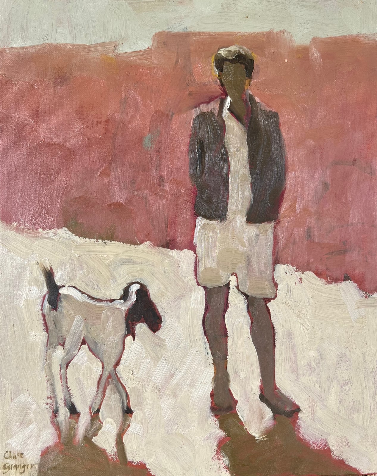Clare Granger, Man and Goat Against Light (London Gallery)