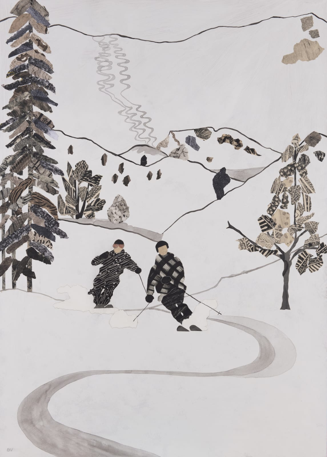 Dione Verulam Skiing Meadows Cricket Fine Art