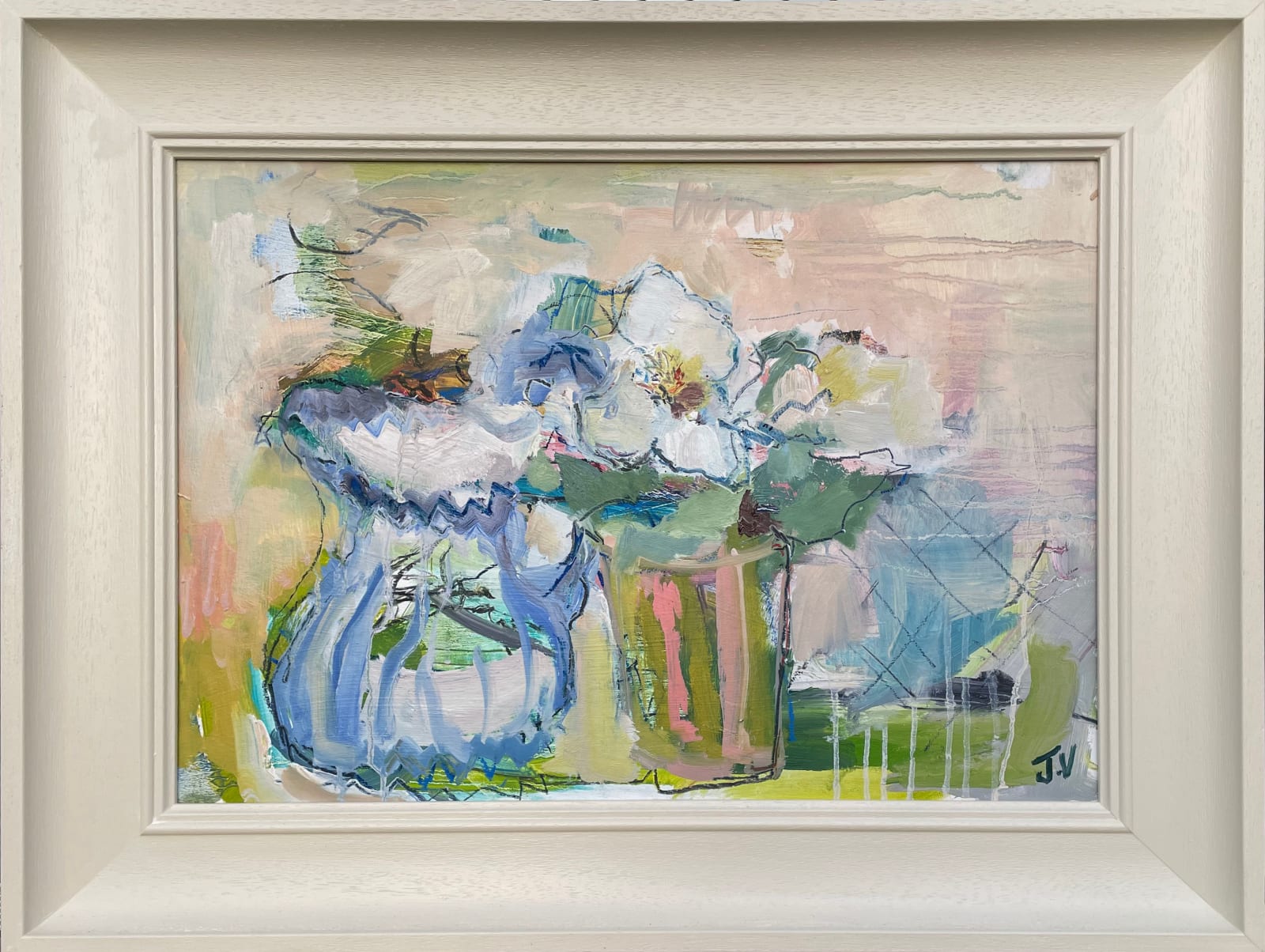Jo Vollers, Blue Jug and Hellebores (London Gallery)