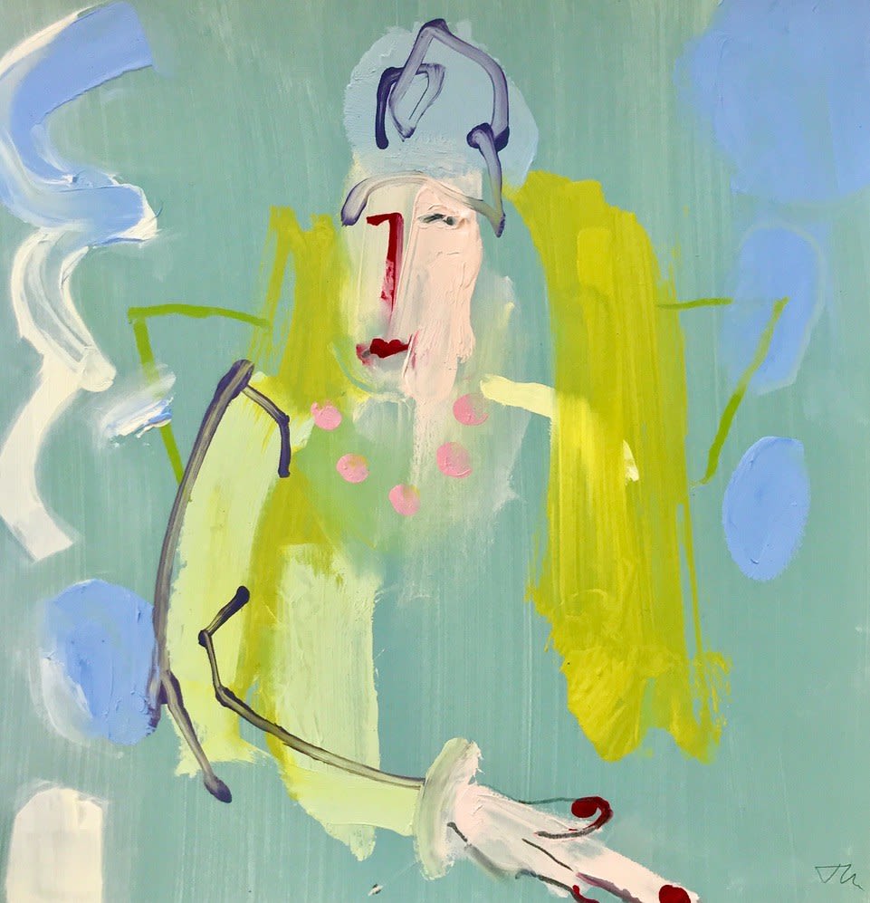 Jane Martin, Lady with a Pink Necklace and Painted Nails (Mounted) (Hungerford Gallery)