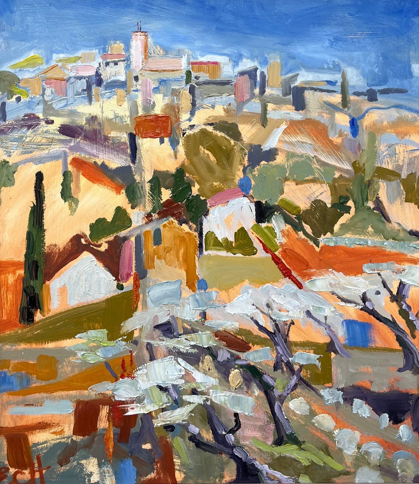 Emma Haggas, Hill Top Village, Provence (Hungerford Gallery)