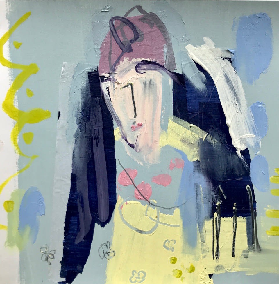 Jane Martin, Lady with a Pink Necklace and Blue Shawl (Mounted) (Hungerford Gallery)