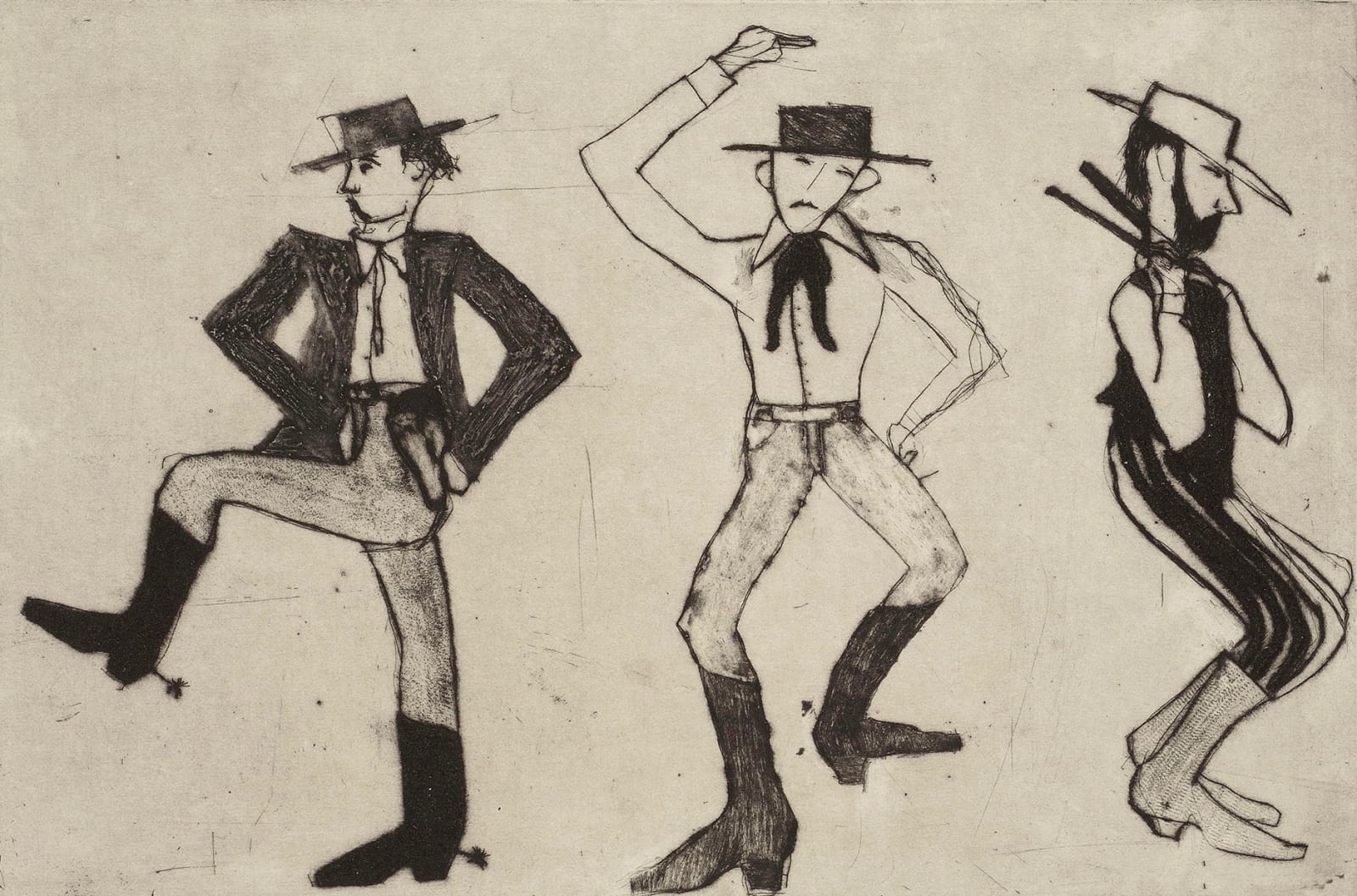 Kate Boxer, Cowboy Dancers (Unframed)