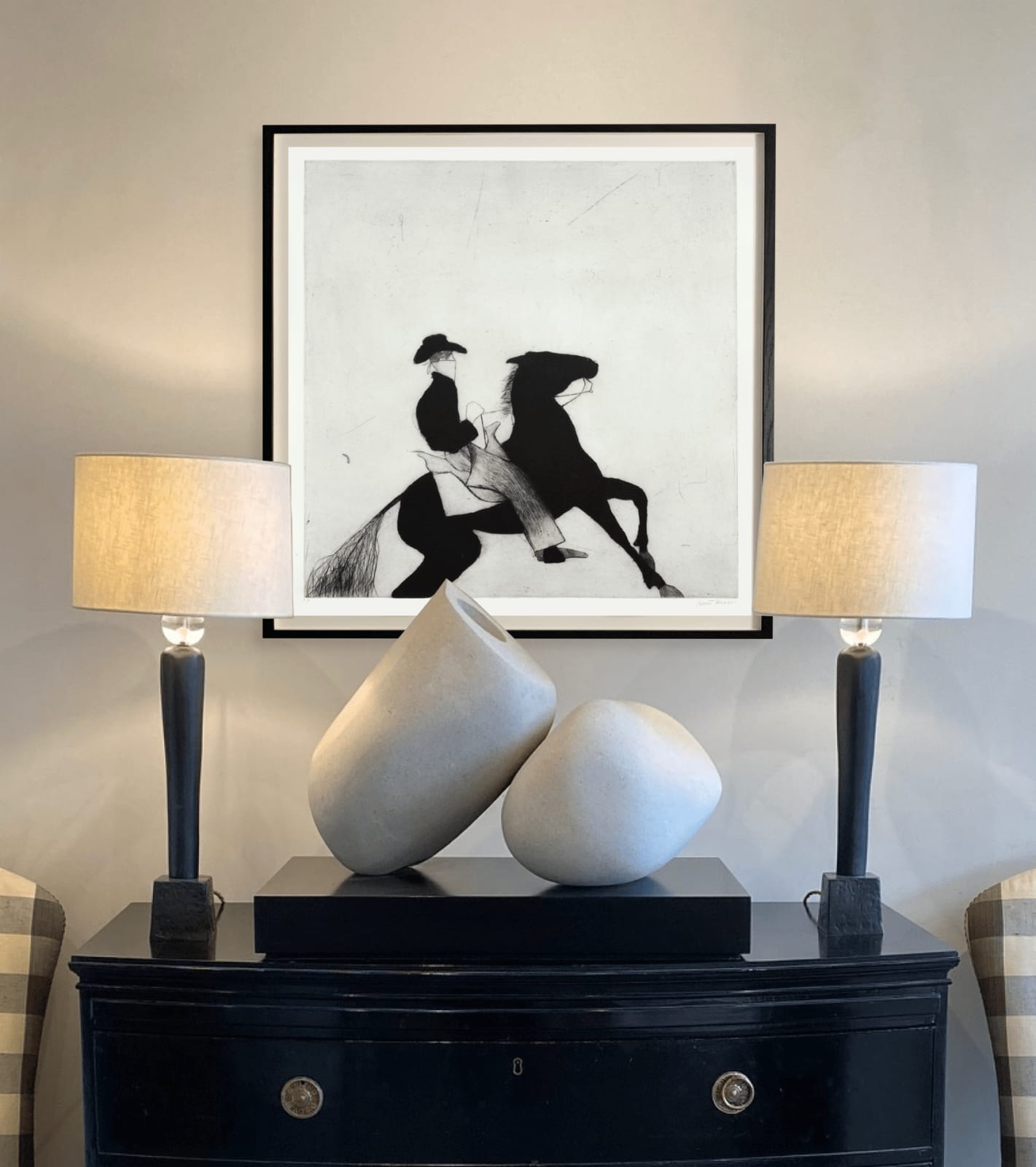 Kate Boxer, Cowboy and Horse (Unframed)