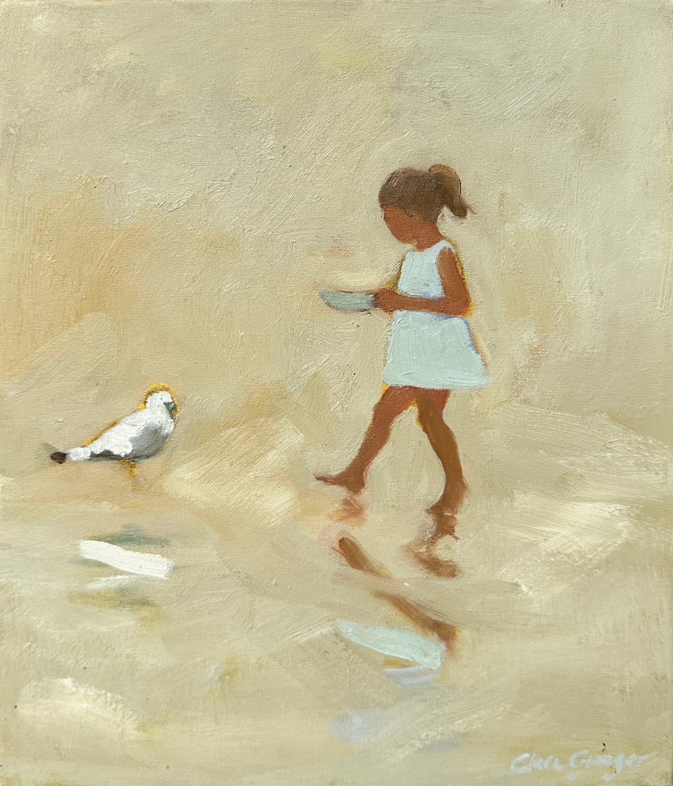 Clare Granger, Girl with Seagull (Hungerford Gallery)