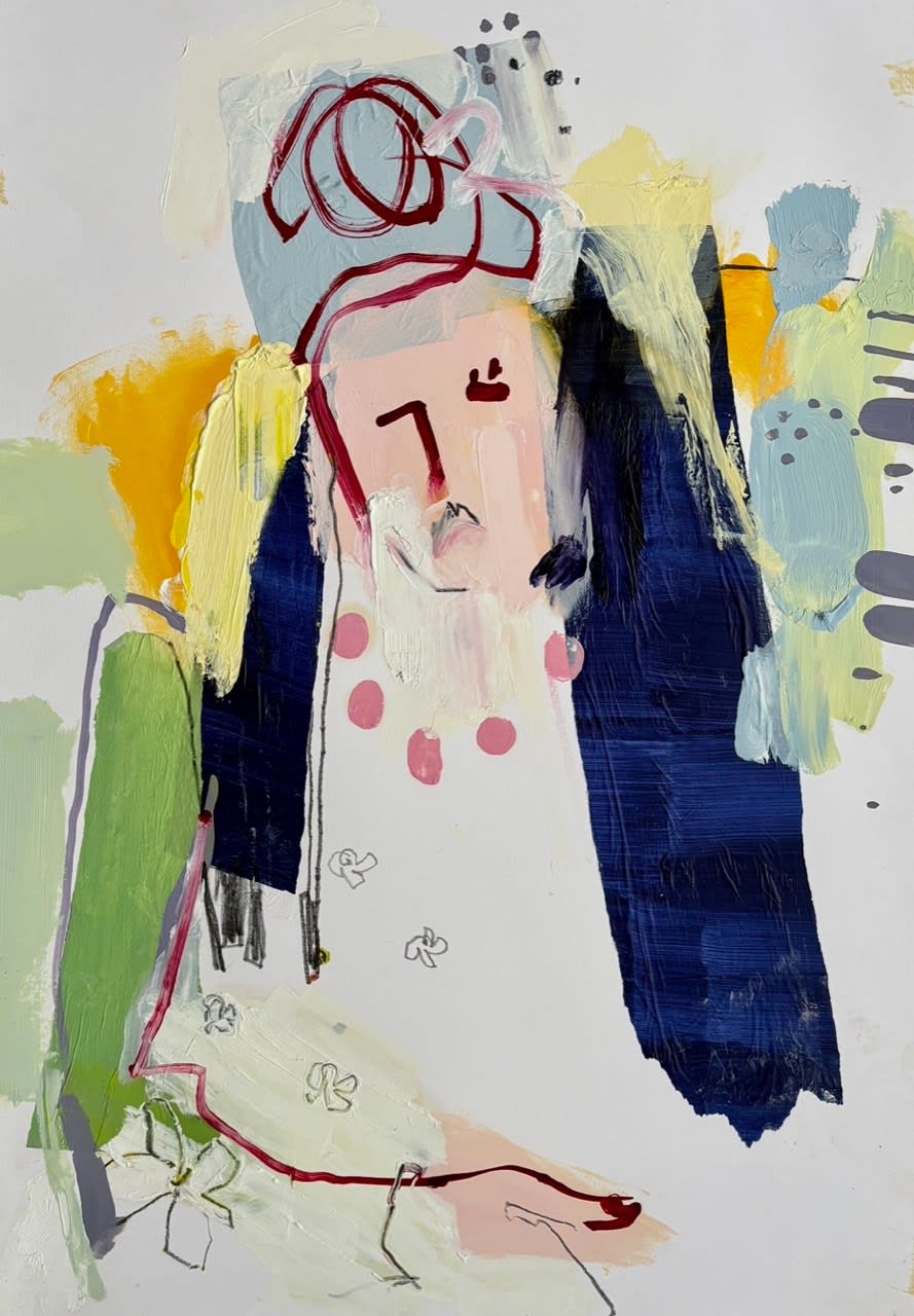 Jane Martin, Lady with a Pink Necklace (Mounted) (Hungerford Gallery)