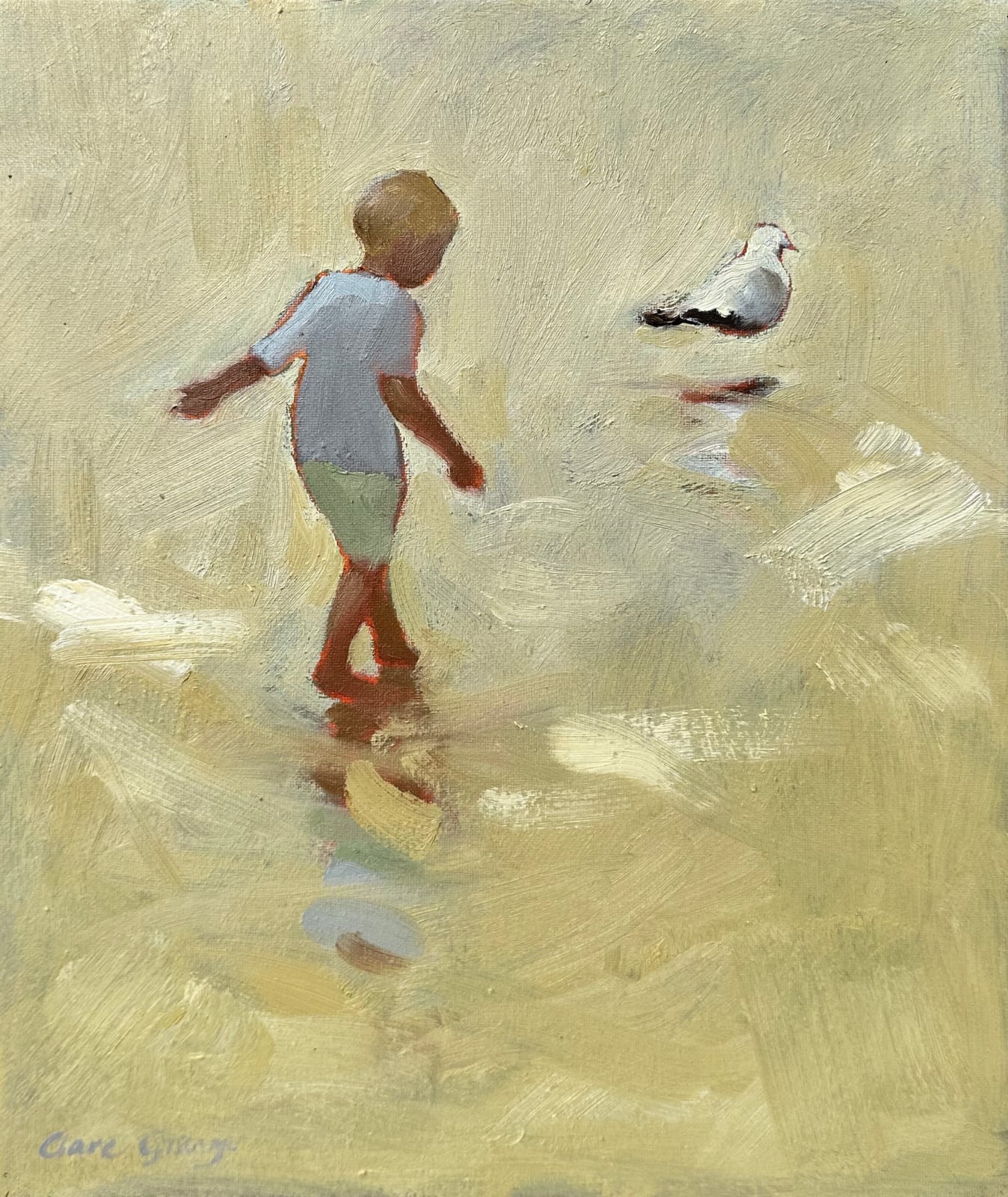 Clare Granger, Boy with Seagull (Hungerford Gallery)