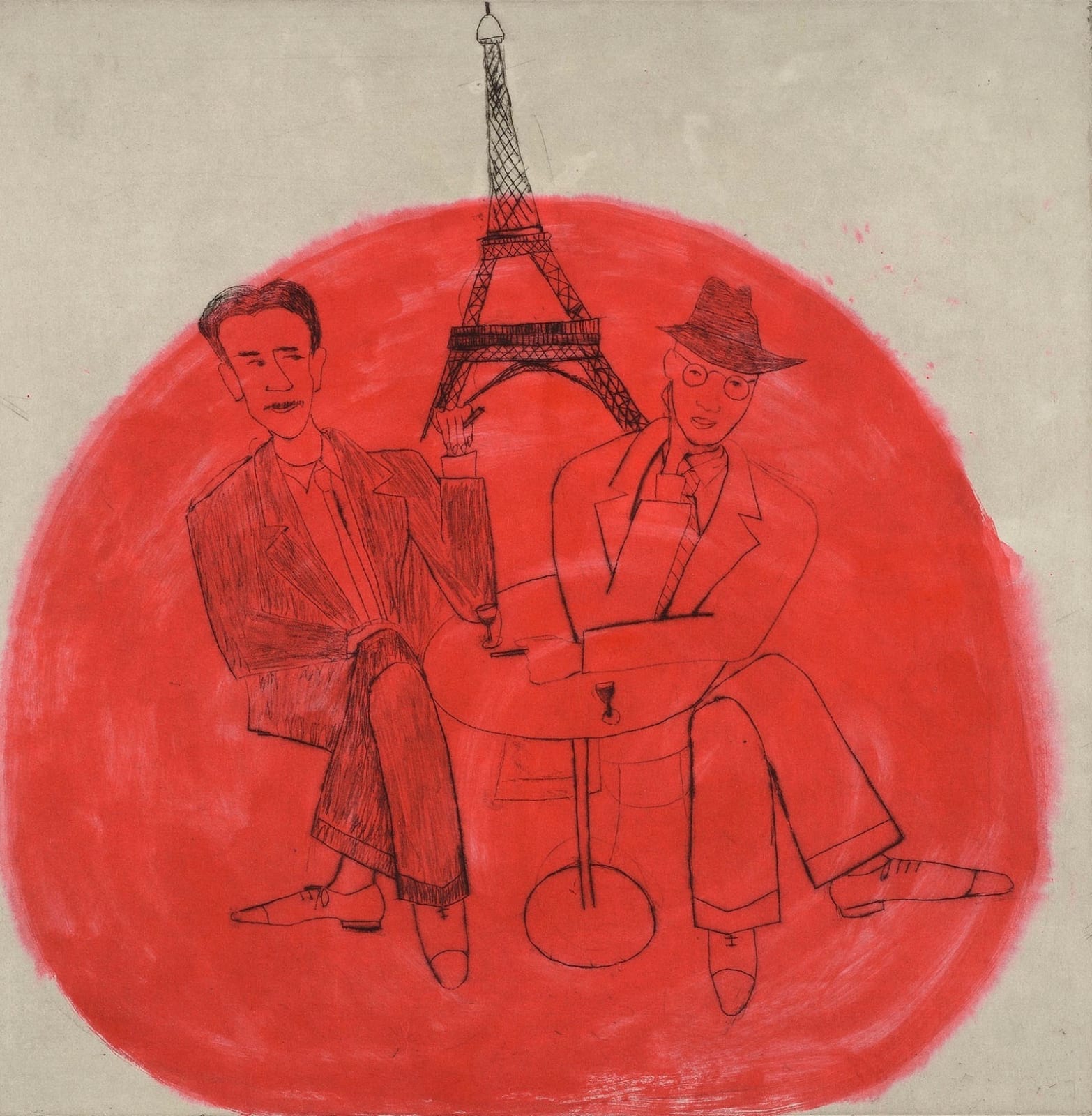 Kate Boxer, George Orwell and Henry Miller in Paris (Unframed)