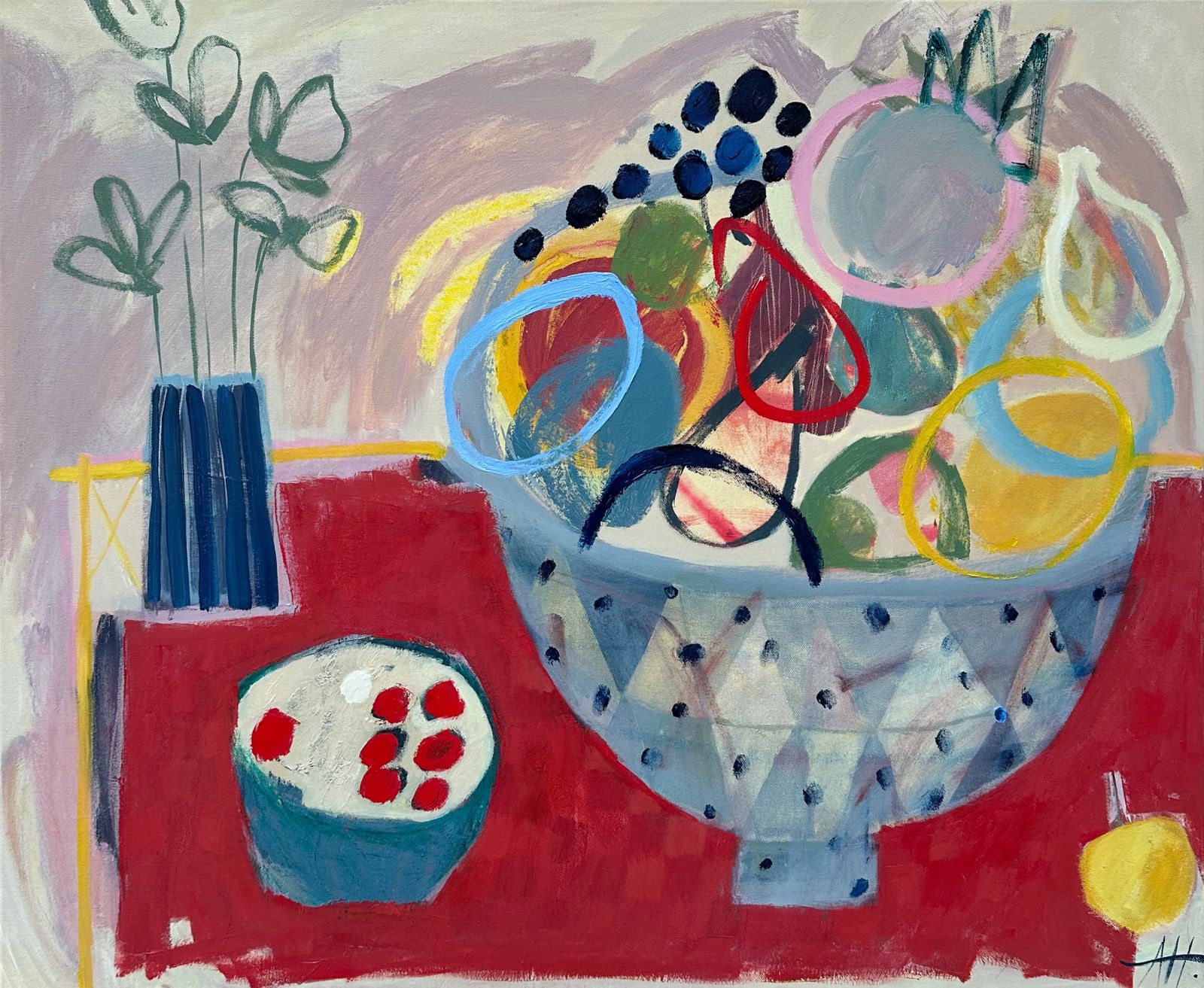 Anna Hymas, Still Life with Fruit Bowl (Hungerford Gallery)