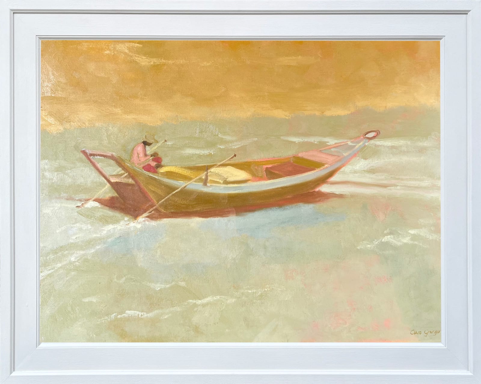 Clare Granger, Boat with Hatted Figure (London Gallery)