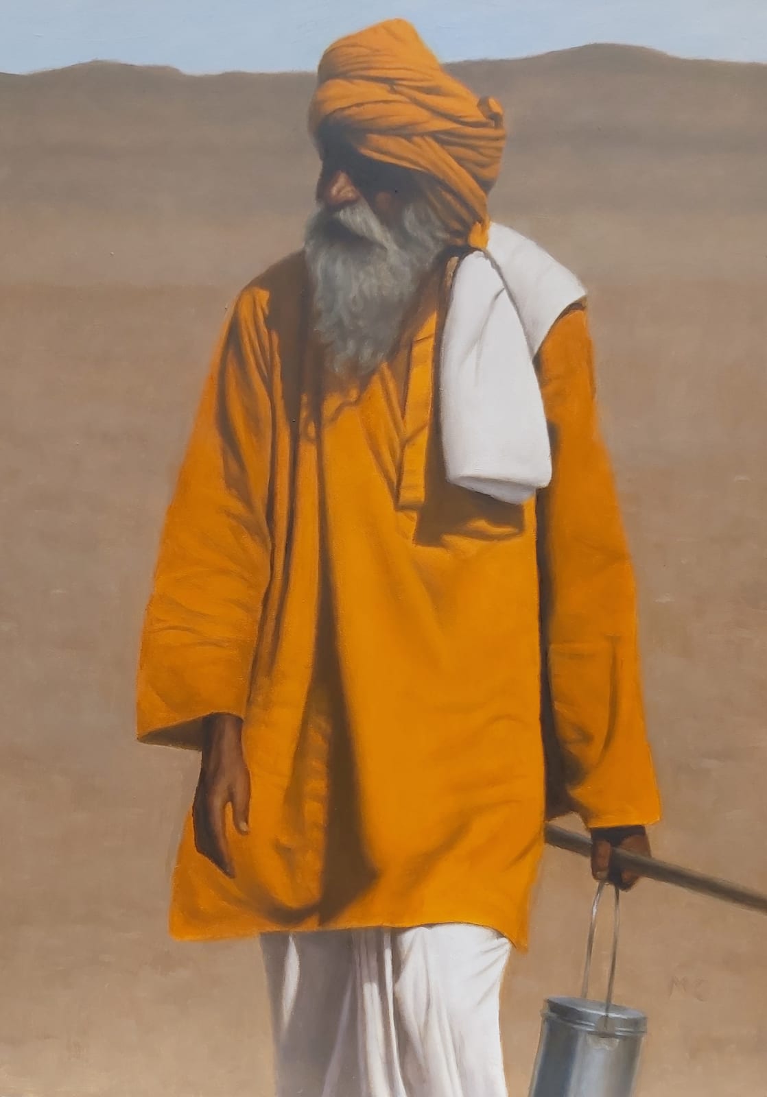 Mark Clark, Rajasthani Man in Ochre (Hungerford Gallery)