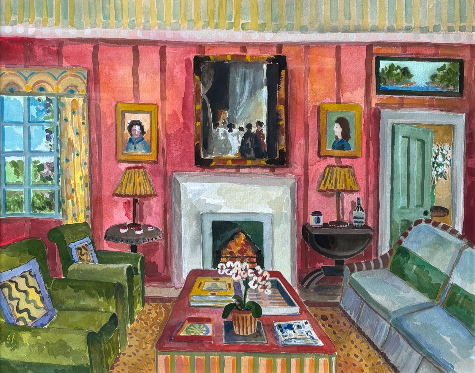 Lottie Cole, In the Wings with Dame Laura Knight and Two Women (Anon) (Hungerford Gallery)