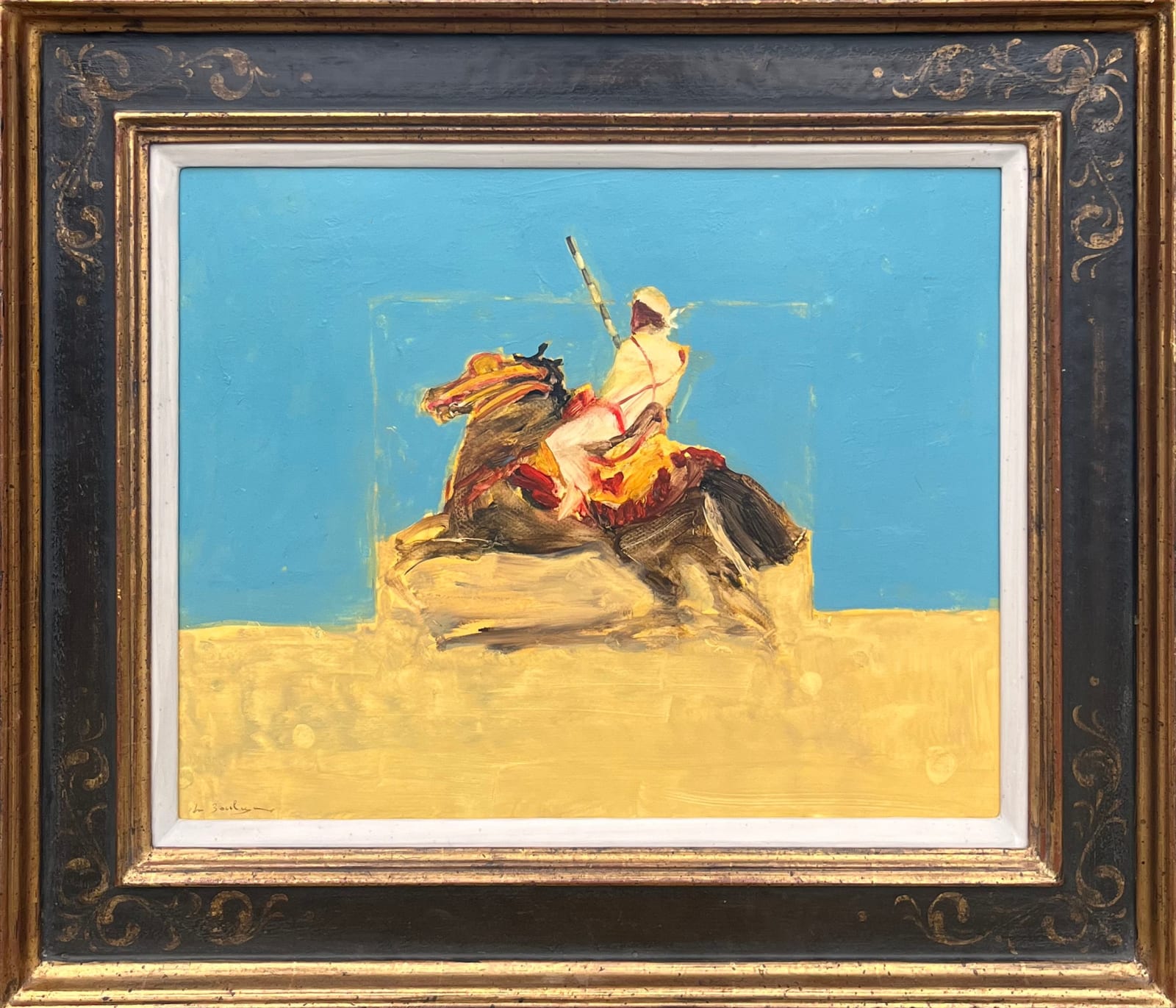Antoine de La Boulaye, Orientalist Horseman (Blue) (Hungerford Gallery)