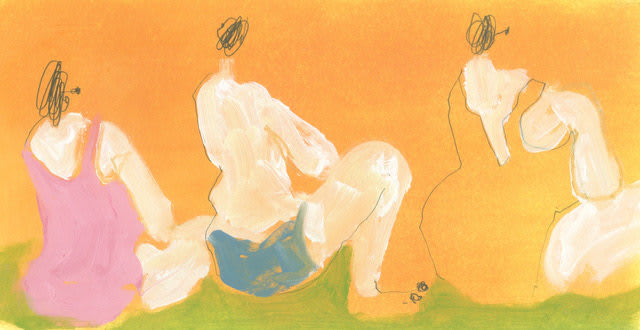 Jane Martin, Orange Bathers (Hungerford Gallery)