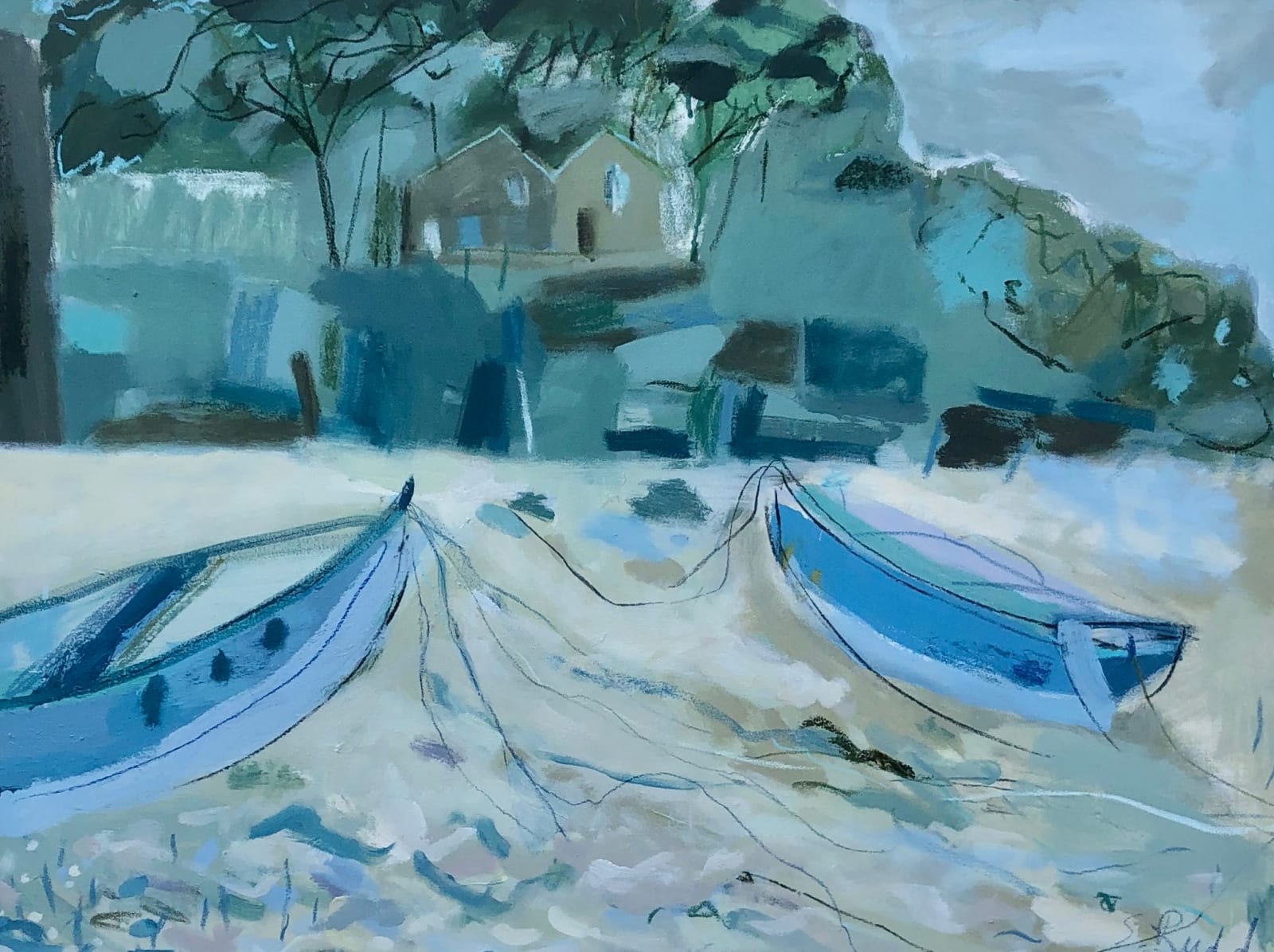 Sam Rudd, Blue Boats (Hungerford Gallery)