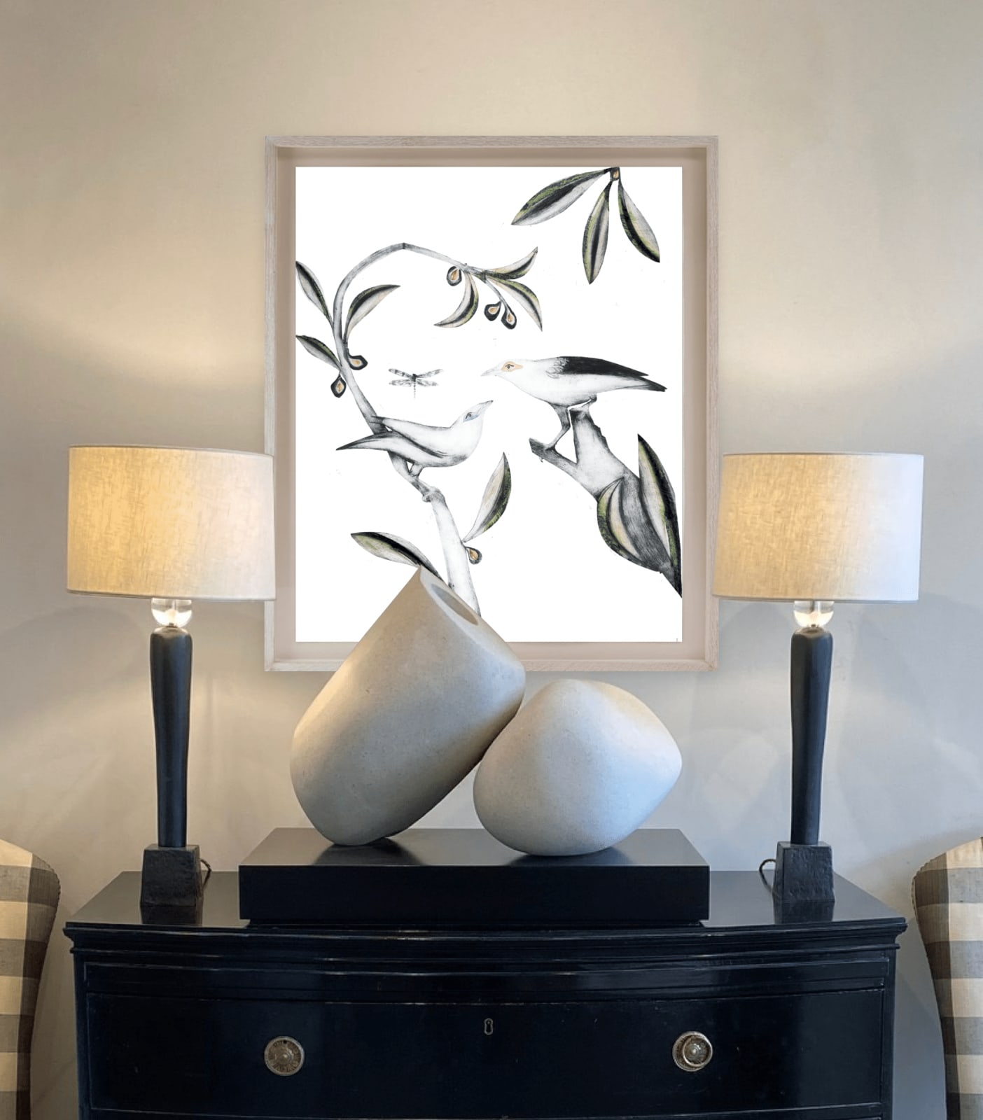 Beatrice Forshall, Bali Myna and Black Winged Starling (Unframed)