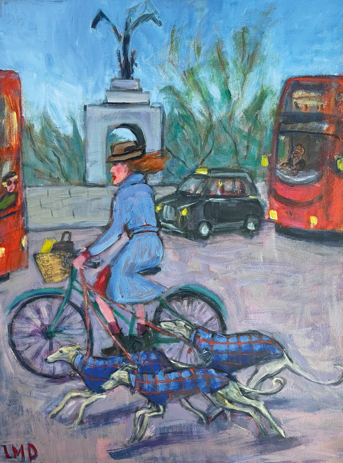 Lucy Dickens, Cyclist and Whippets, Hyde Park Corner