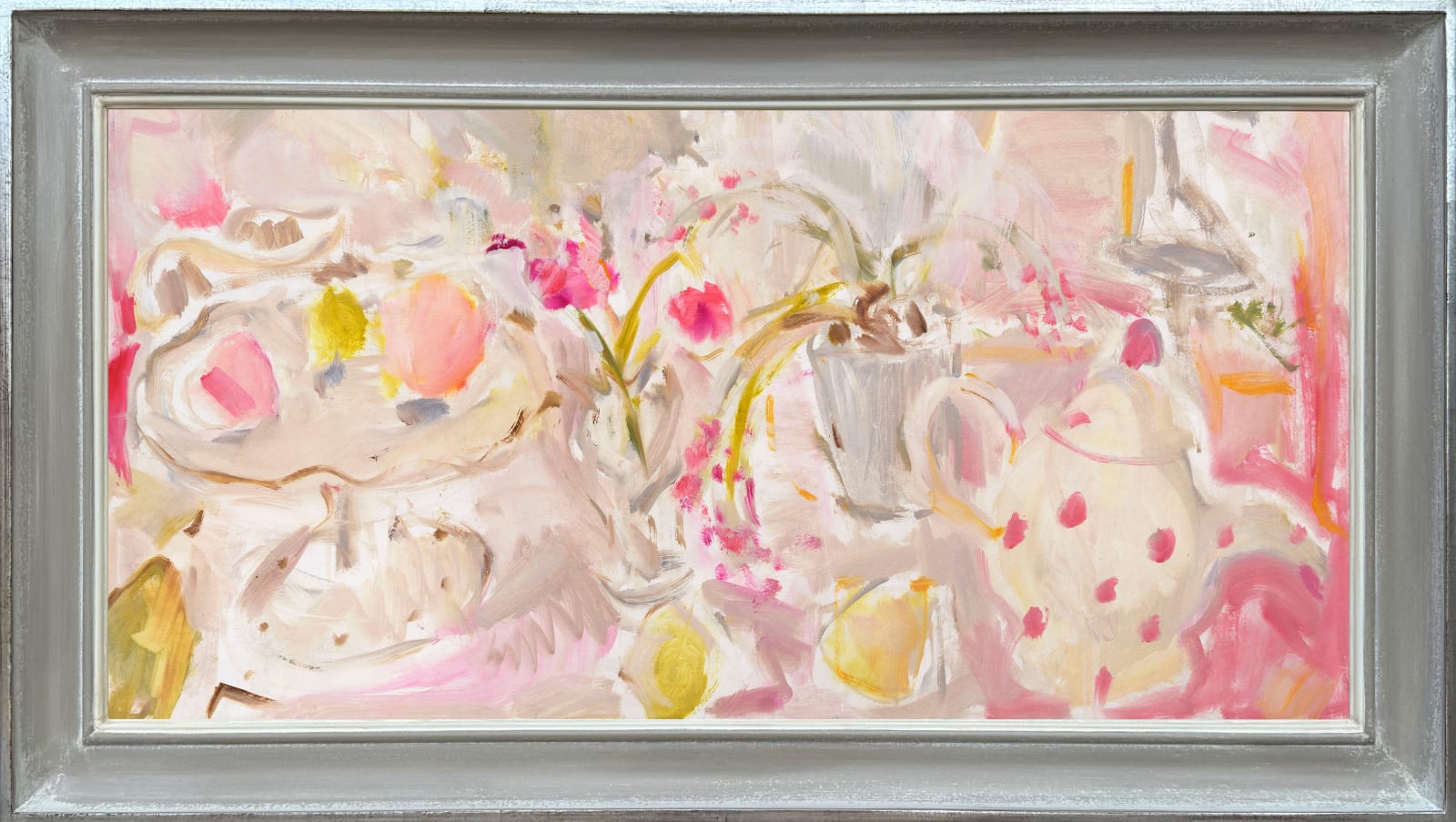 Jemma Powell, Peaches, Falling Hyacinths and Spotty Pot (Hungerford Gallery)