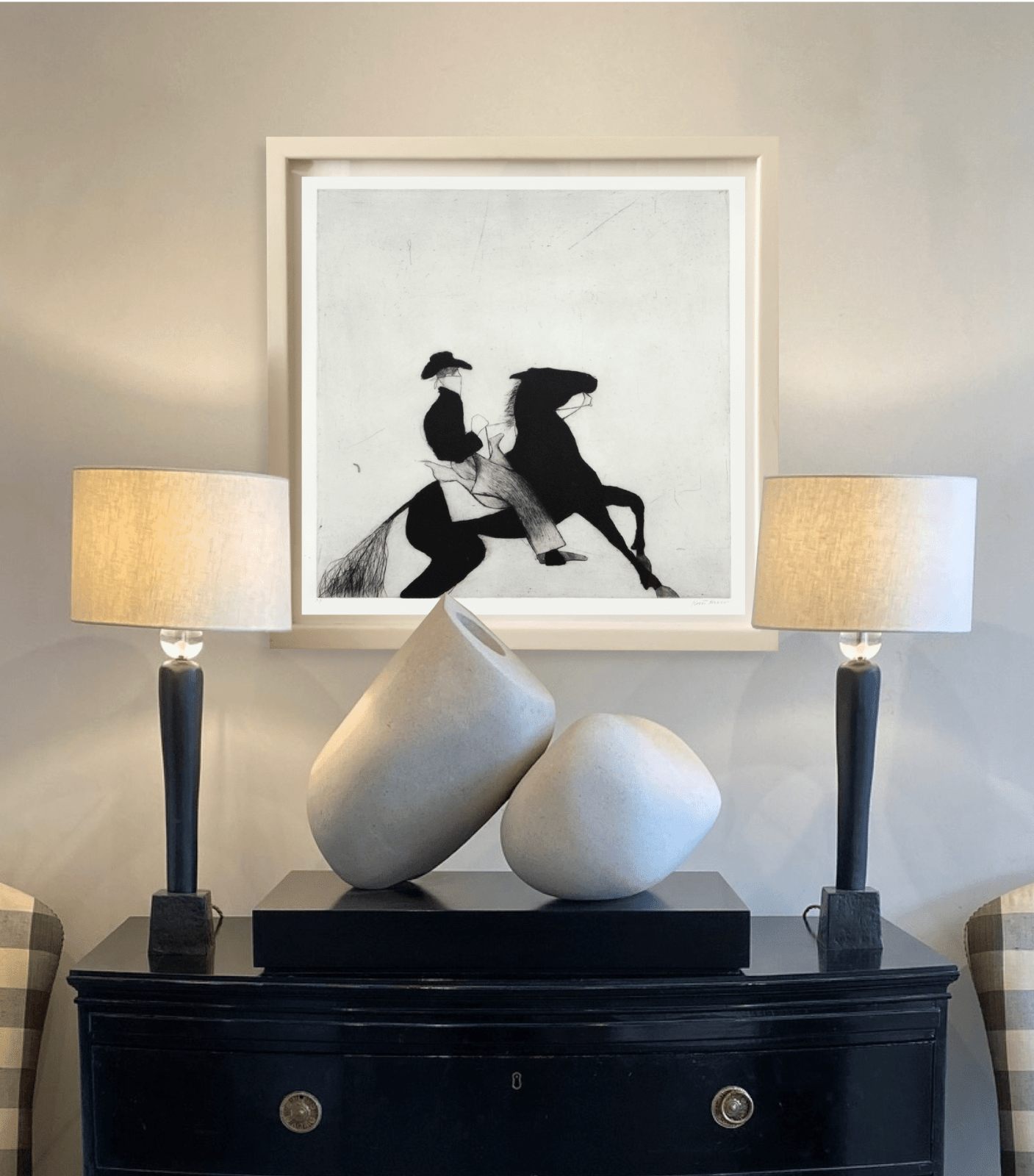 Kate Boxer, Cowboy and Horse (Unframed)