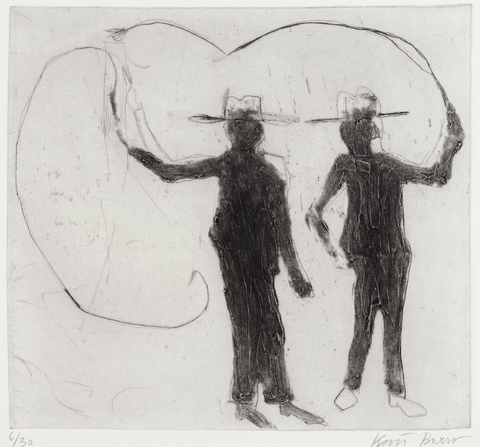 Kate Boxer, Standing Cowboys (Unframed)