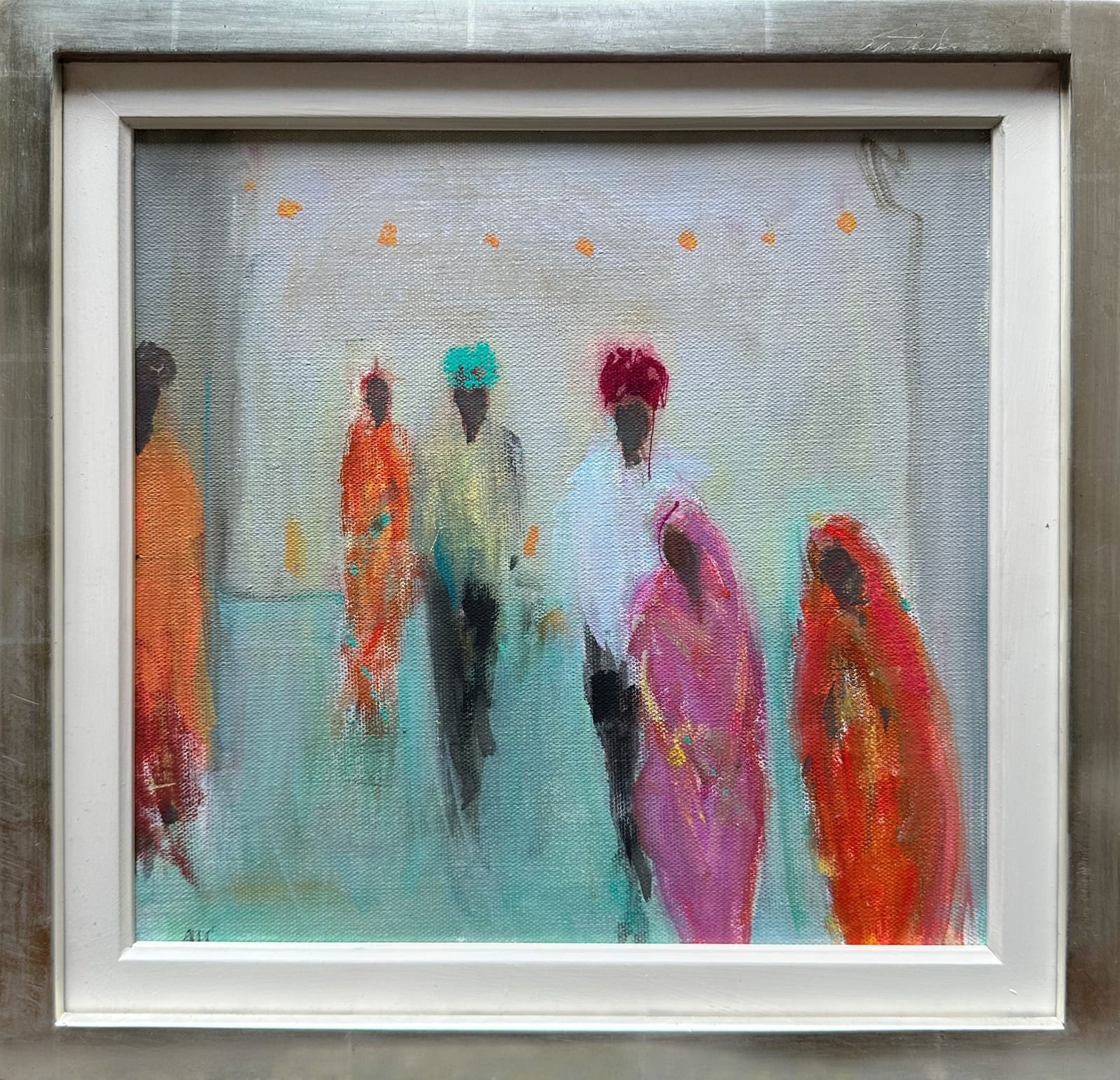 Ann Shrager, Six Figures, Pink and Orange (Hungerford Gallery)
