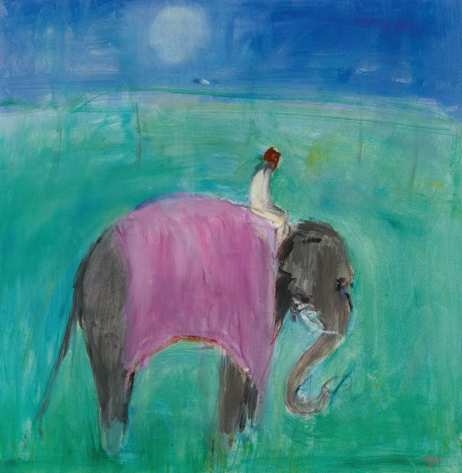 Ann Shrager, Pink Elephant, Blue Sky