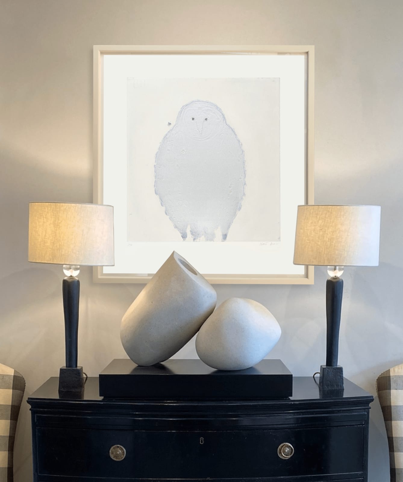 Kate Boxer, Owl (White) (Unframed)