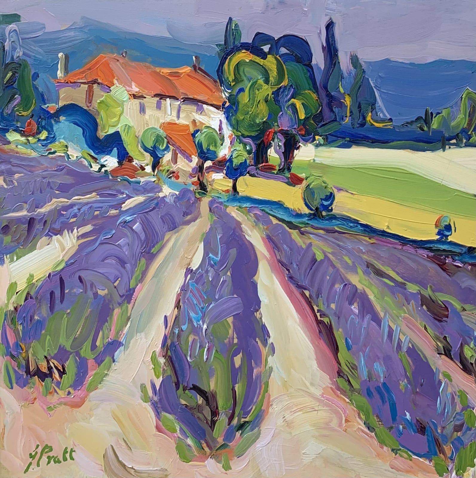 Jeffrey Pratt, Lavender Fields, Grignan (London Gallery) Cricket Fine Art