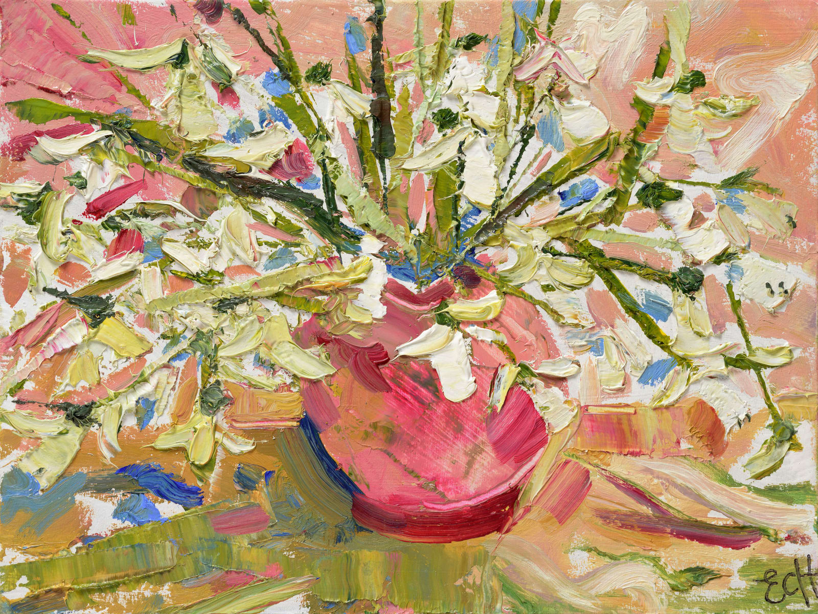 Emma Haggas, Snowdrops in a Pink Jug (Hungerford Gallery)