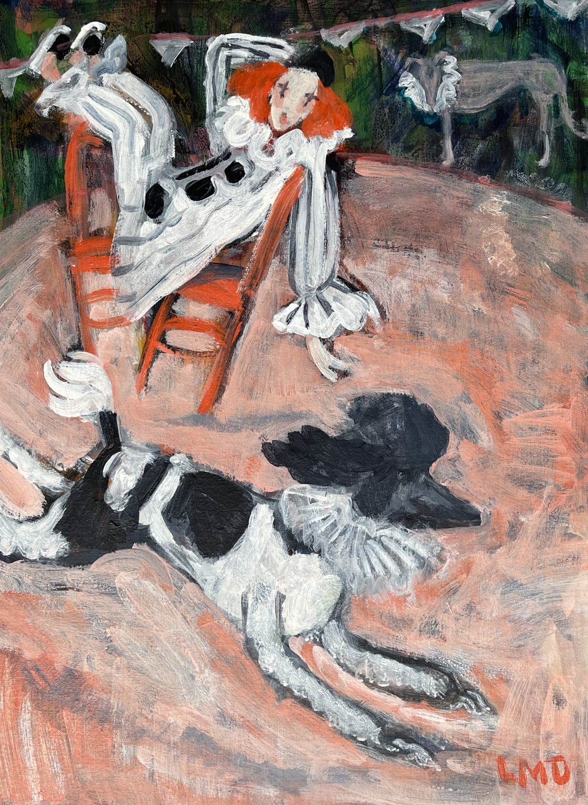 Lucy Dickens, Clown and Circus Poodle I (Hungerford Gallery)