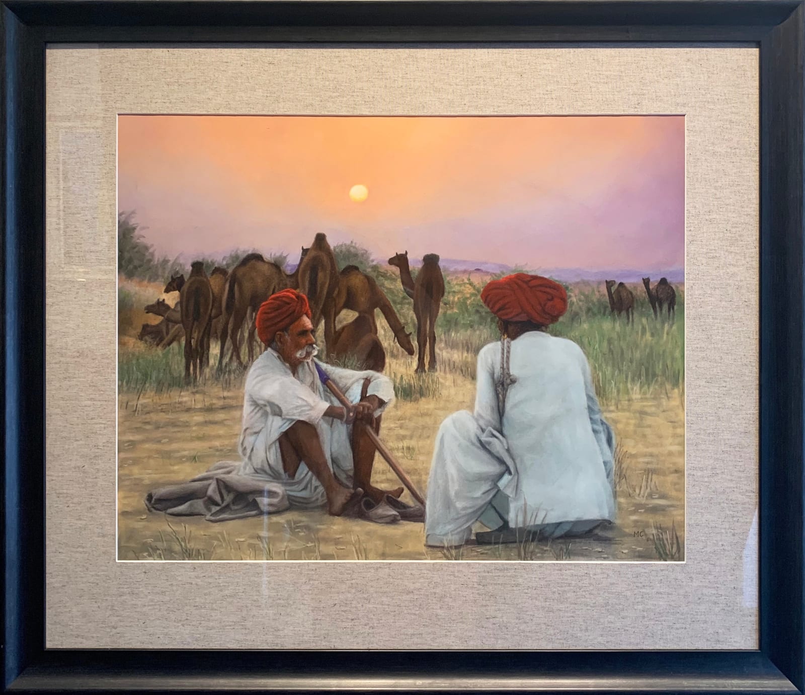 Mark Clark, Two Rajasthani Men with Camels (Hungerford Gallery)