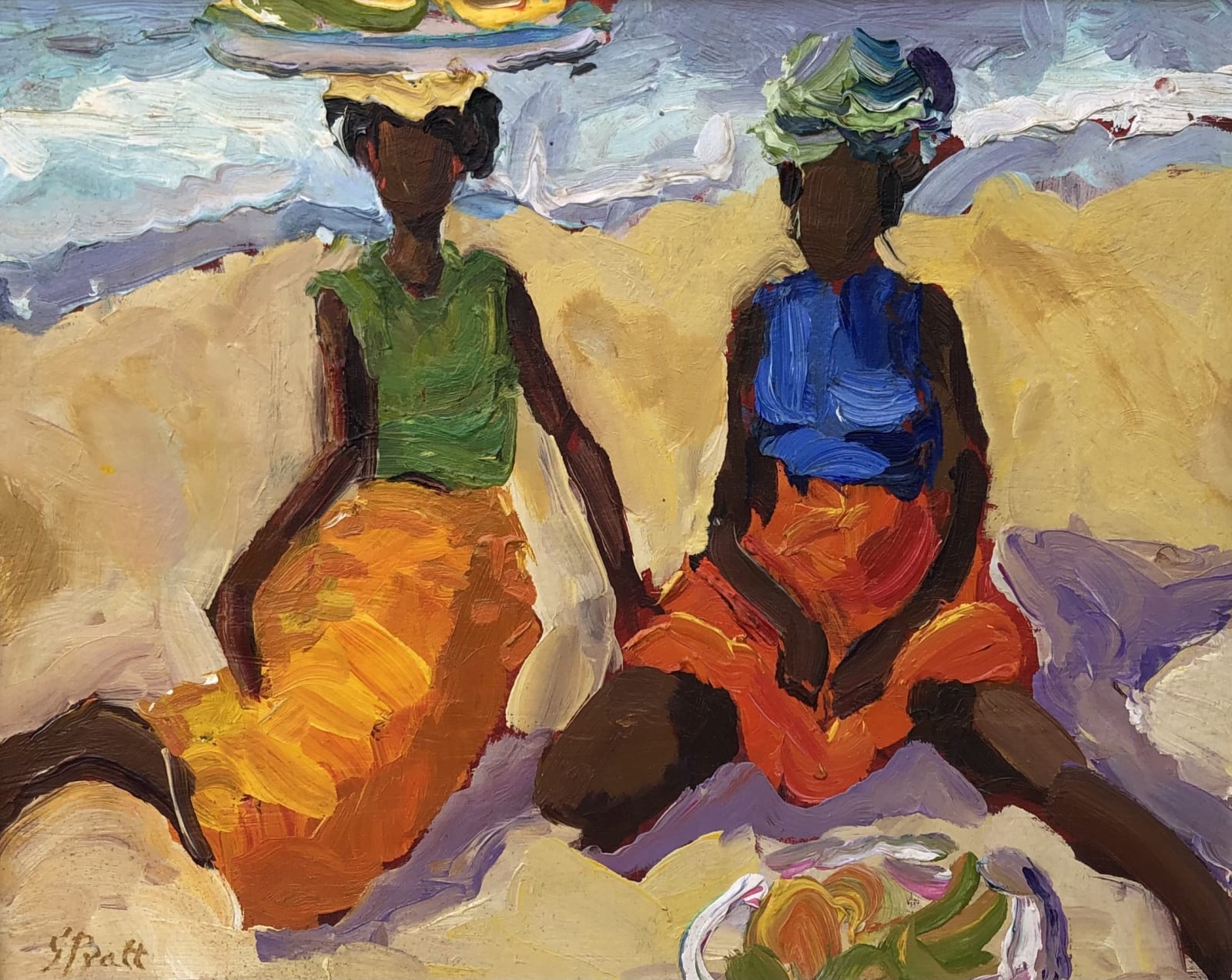 Jeffrey Pratt West African Fruit Sellers Cricket Fine Art