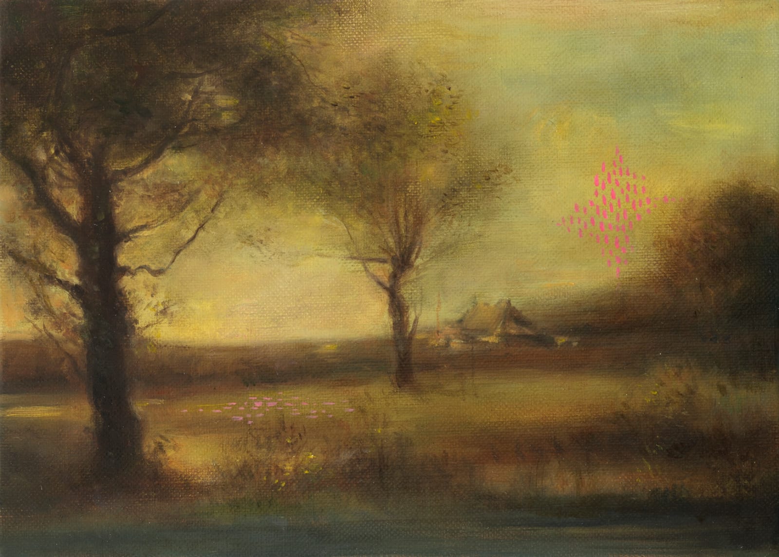 Anna Madia, Paysage doré (Hommage à Corot), 2023