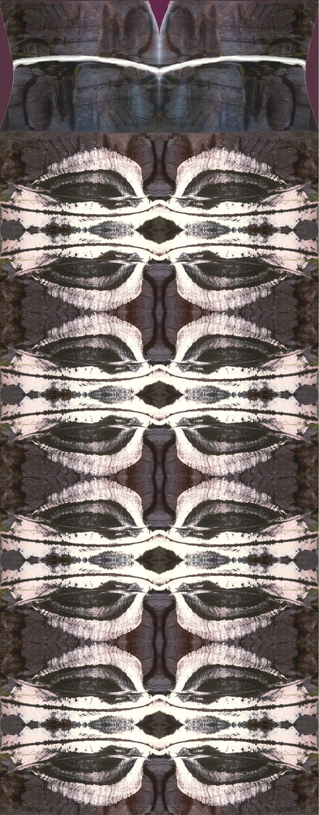 Black Waist Totem © Kaethe Kauffman 2022 limited edition print on silk15x6-150, 2022