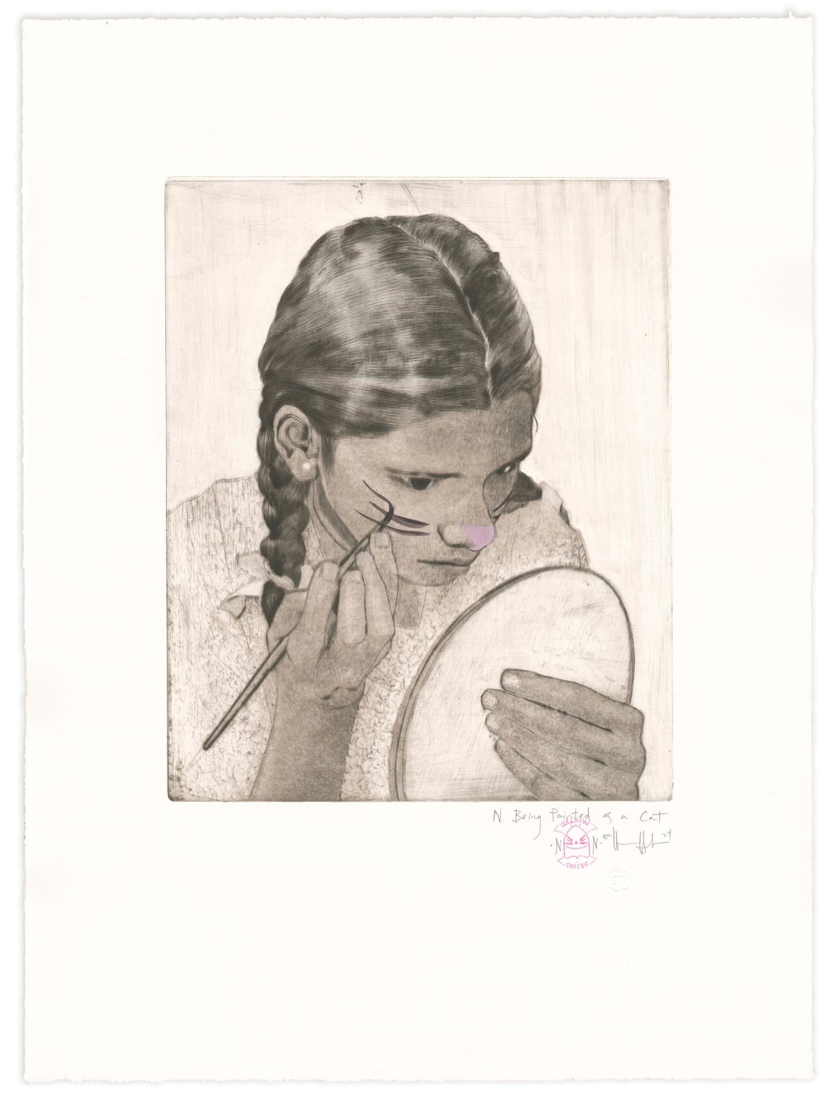 Ellen Heck, N. Being Painted as a Cat, 2024