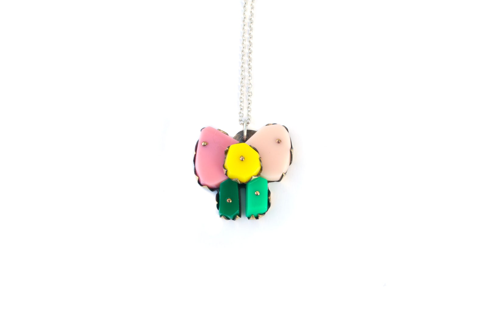 Nikki Couppee, Bow Necklace Pink/Green, 2025