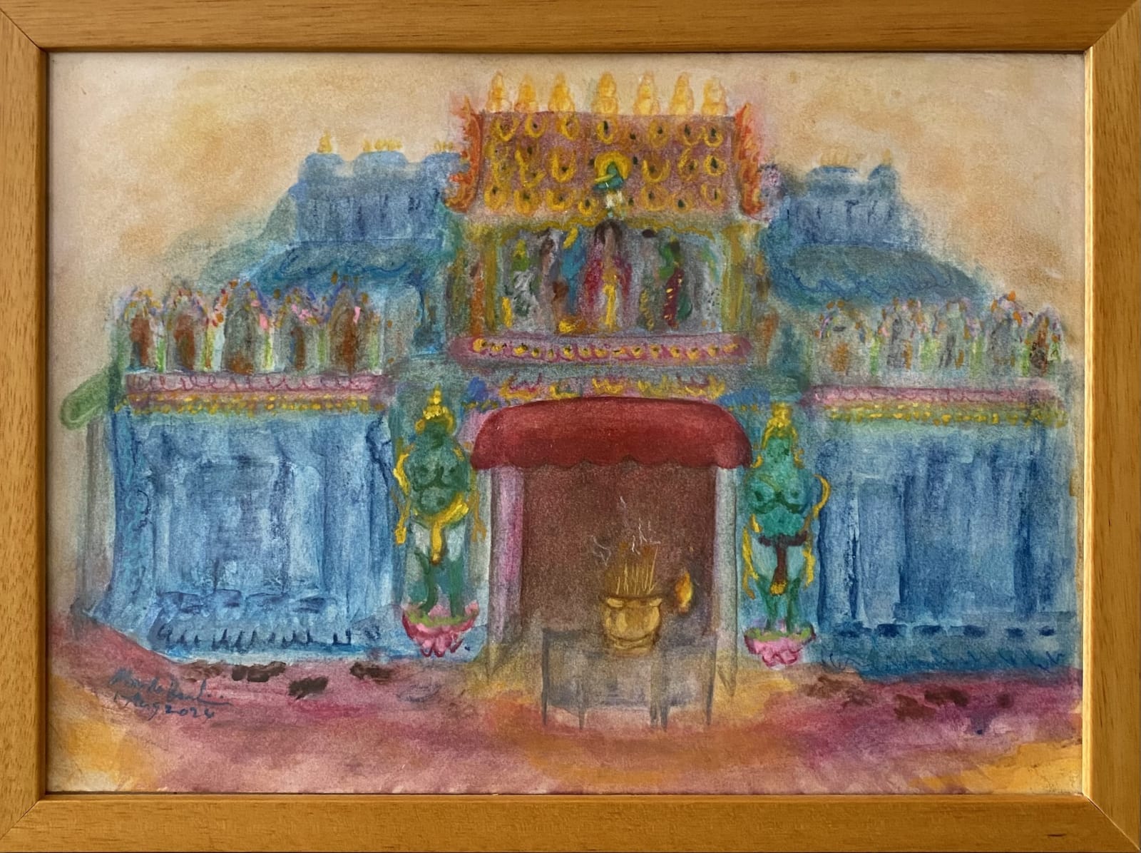 Marla Bendini, Sunset at Sri Krishnan Temple, 2024